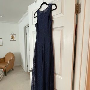 Dark blue crochet maxi dress